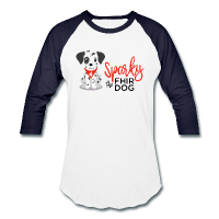 Sparky the FHIR Dog raglan tshirt